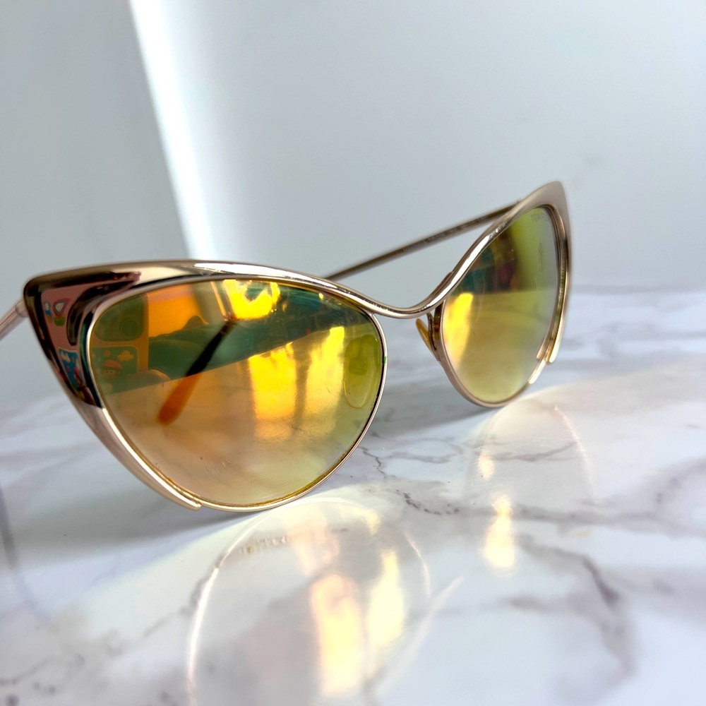 SOLD AUTHENTIC Tom Ford Nastasya Cateye Sunglasses- Gold